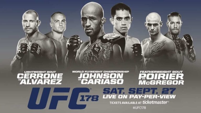 UFC 178 Main Card Results: McGregor Scores First Round Finish