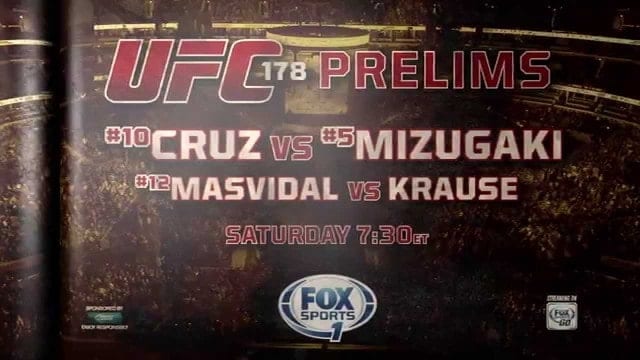 UFC 178 Prelims Results: Dominick Cruz Dominates Takeya Mizugaki 1 ufc 178 prelims live