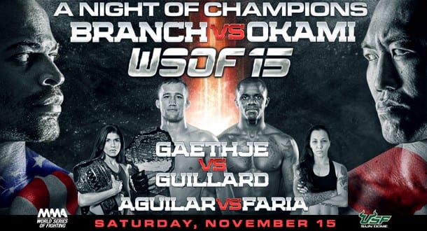 World Series of Fighting 15 Results: Branch Stops Okami