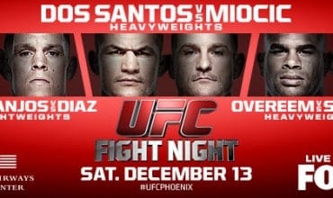 UFC on FOX 13 Main Card Live Results: Dos Santos Edges Miocic In Bloody War 1 UFConFOX13Poster