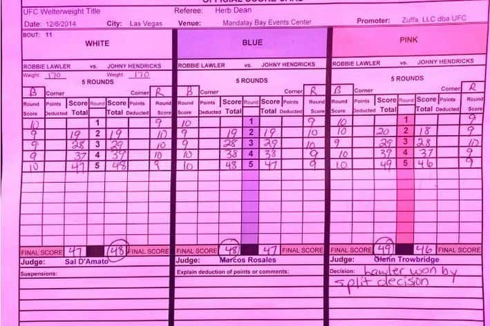 lawler vs hendricks 2 scorecards