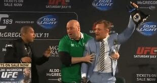 Video: Watch Conor McGregor Steal Jose Aldo's Belt In Dublin 1 Conor McGregor