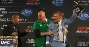 Video: Watch Conor McGregor Steal Jose Aldo’s Belt In Dublin