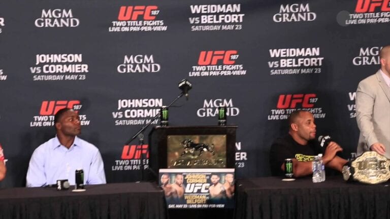 Ryan Bader Rushes Daniel Cormier At UFC 187 Presser