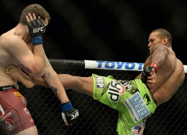 Thiago Santos Plants Steve Bosse With A Head Kick In Hollywood 1 USATSI 8357505 168380322 lowres e1435460919762