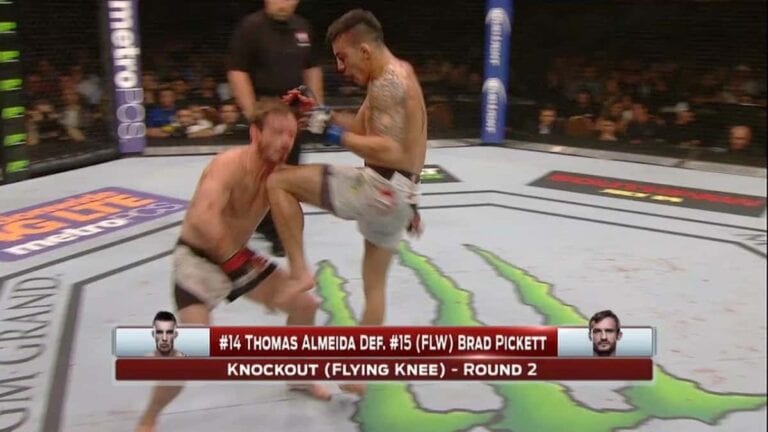 Flying KO! Almeida Starches Pickett At UFC 189
