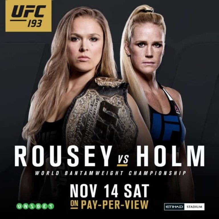 Finalized Card For UFC 193: Rousey vs. Holm