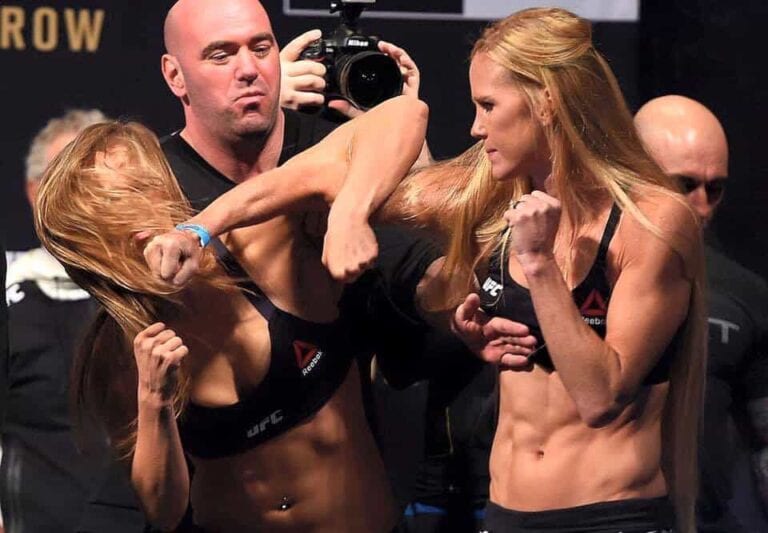 Video: Ronda Rousey & Holly Holm Clash At UFC 193 Weigh-Ins