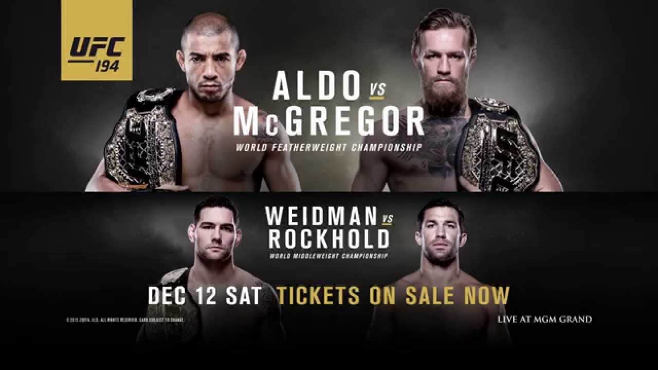 UFC 194: Aldo vs McGregor - Tickets on Sale Now! - YouTube