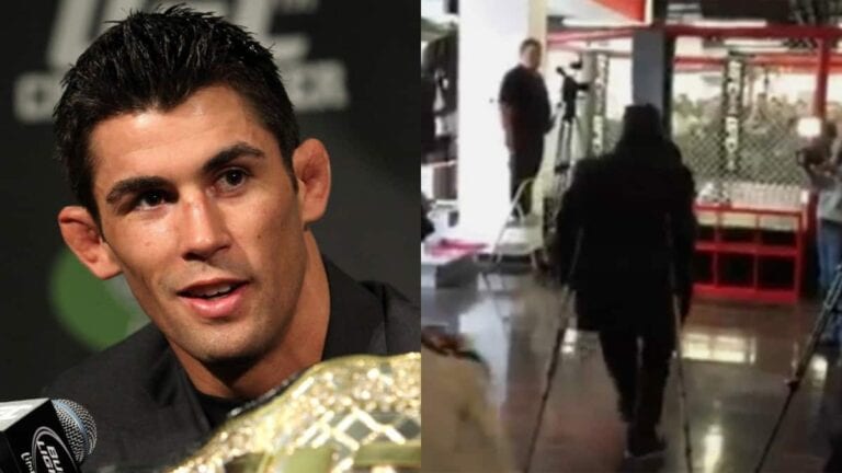 Dominick Cruz Turns Up To Open Workouts On Crutches