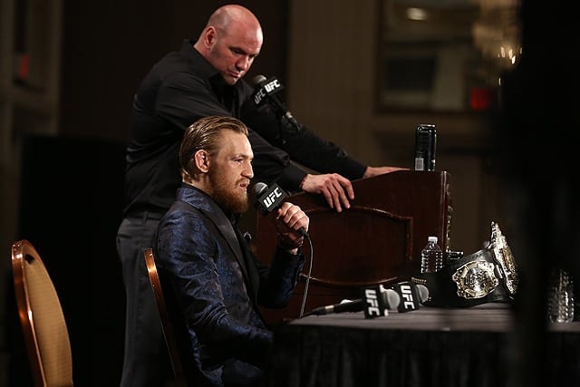 Dana White Willing To Give Conor McGregor Ownership Stake In UFC 1 McGregorWhitePressConference
