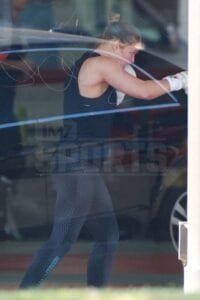 147891, EXCLUSIVE: Ronda Rousey gets ready for her upcoming fight against Miesha Tate as she heads to a training session with fiance Travis Browne in LA. Los Angeles, California - Wednesday February 10, 2016. Photograph: © PacificCoastNews. Los Angeles Office: +1 310.822.0419 sales@pacificcoastnews.com FEE MUST BE AGREED PRIOR TO USAGE