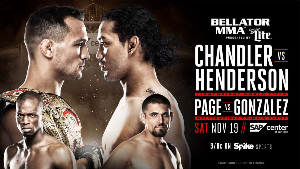 Benson Henderson vs. Michael Chandler Headlines Bellator 163 1 Bellator 163