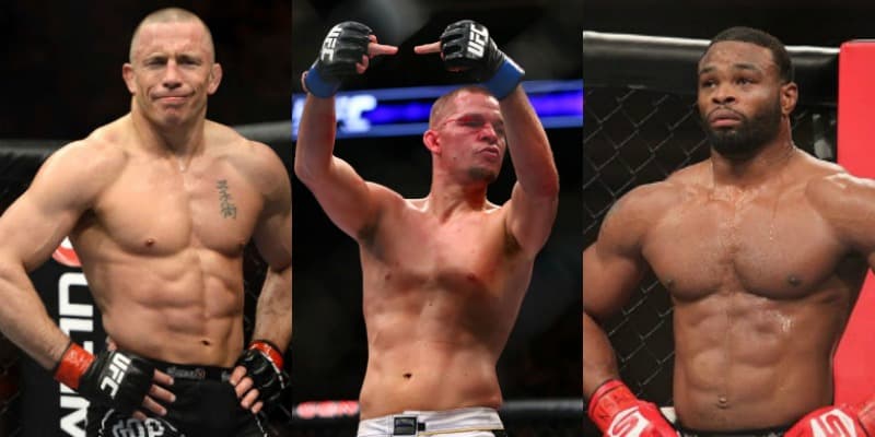 Nate Diaz Blasts GSP & Tyron Woodley For Setting Up Fights Via Text 1 GSP Diaz Woodley