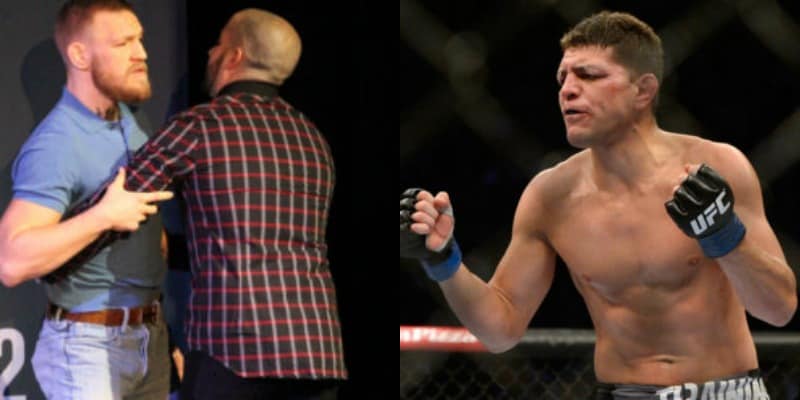 Nick Diaz Accuses ‘F*cked Up’ Conor McGregor Of Hitting Kid With Bottle 1 Nick and Conor