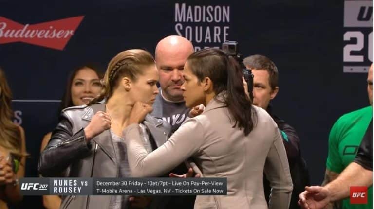 Ronda Rousey Crashes UFC 205 Weigh-Ins, Squares Off With Amanda Nunes