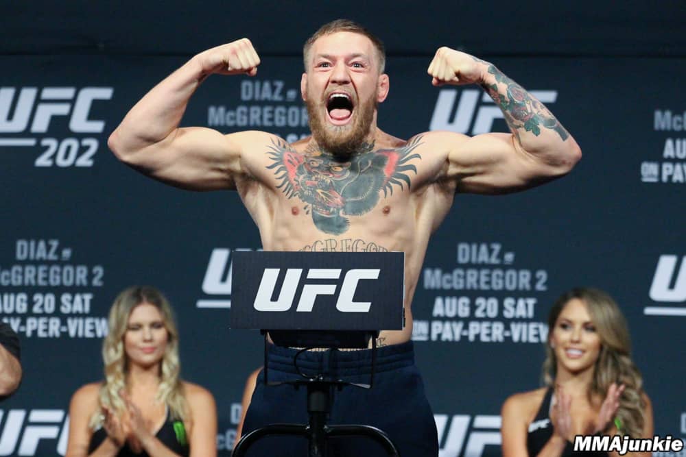 conor mcgregor ufc 202 ceremonial weigh ins1