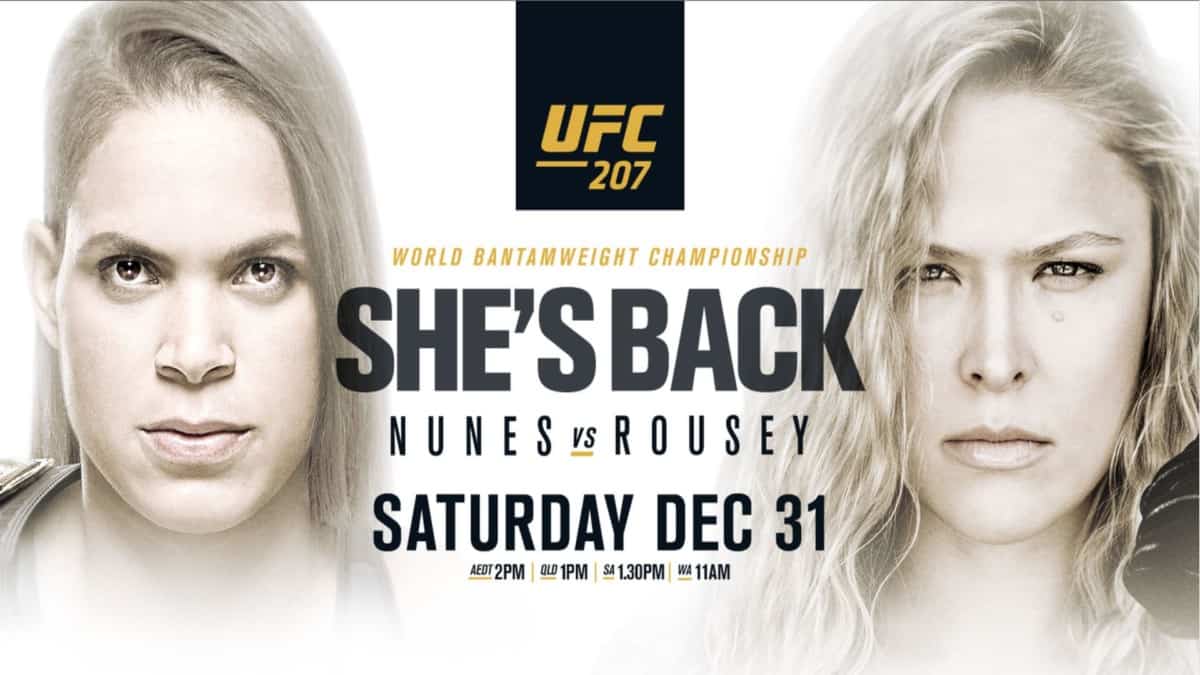 Ronda Rousey Amanda Nunes UFC 207