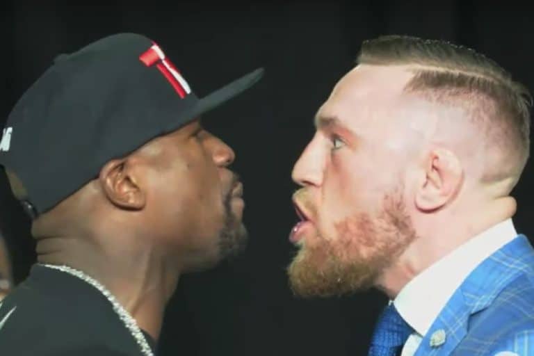 Video: Mayweather & McGregor Share Intense Faceoff In Toronto