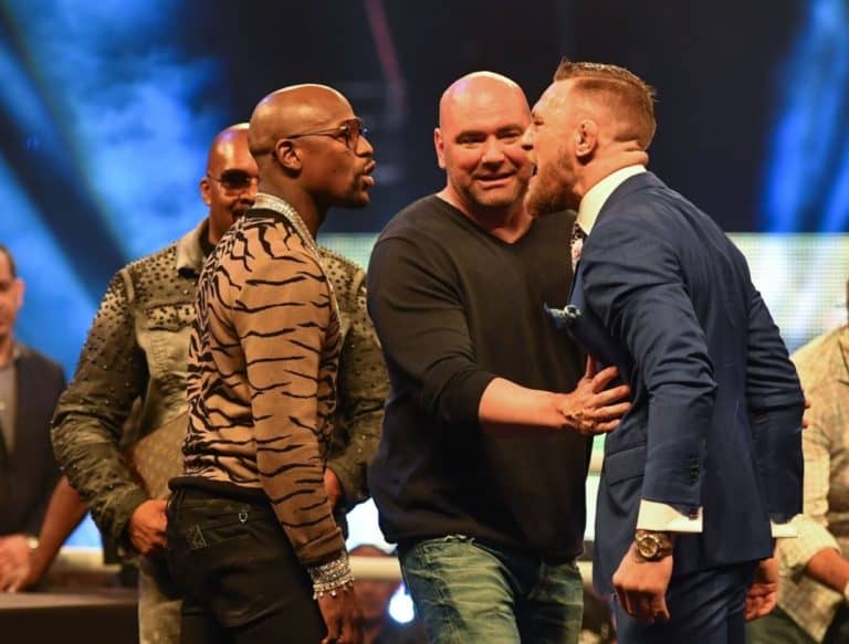 Conor McGregor & Floyd Mayweather Scuffle, Get Separated By Security