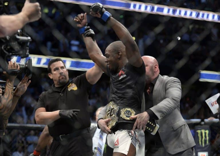 Video: Jon Jones Celebrates UFC 214 Victory With “The Rock”