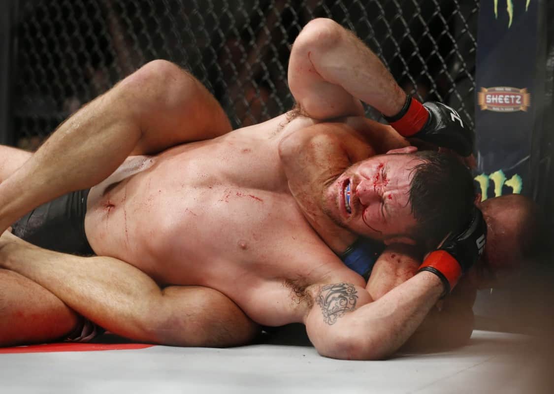 Georges St-Pierre Chokes Michael Bisping Unconscious 1 USATSI 10392949 168382968 lowres