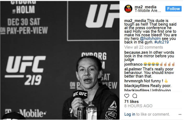 Staff Photographer For Jackson-Wink Calls Cyborg A ‘Dude’ On Instagram