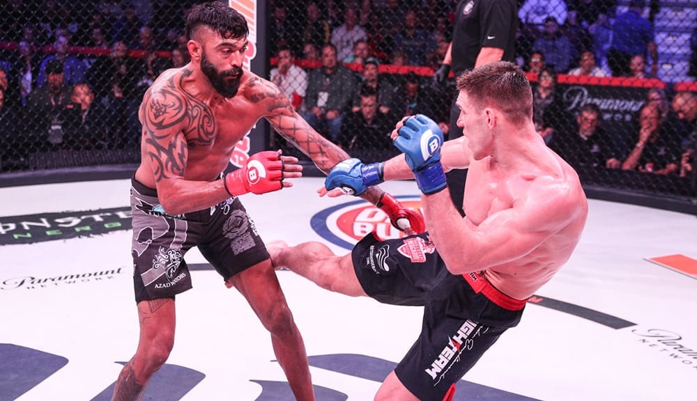 Bellator 194 Highlights: Liam McGeary's Leg Gets Destroyed 1 NemkovLowKicks