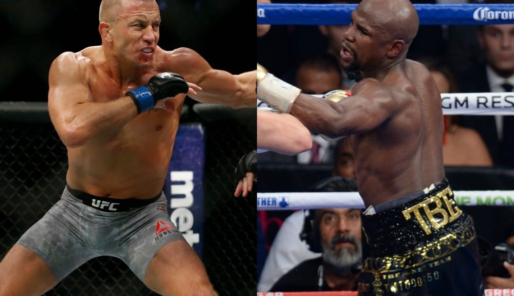 Georges St. Pierre’s Coach Wants Floyd Mayweather In Boxing Bout 1 george st pierre vs floyd mayweather jr.