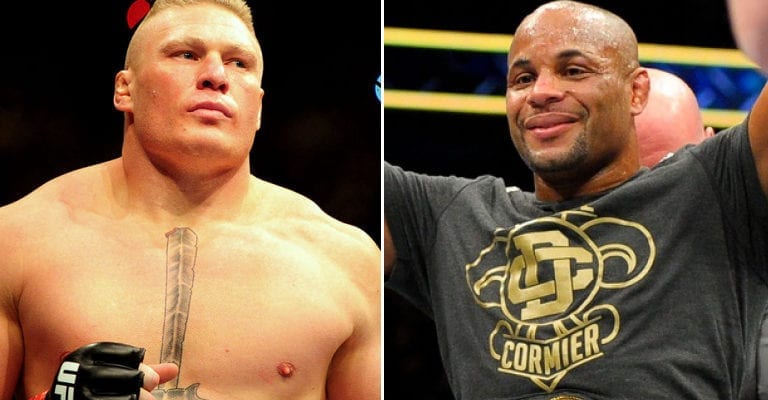 Brock Lesnar Shoves Daniel Cormier After ‘DC’ Wins Heavyweight Title