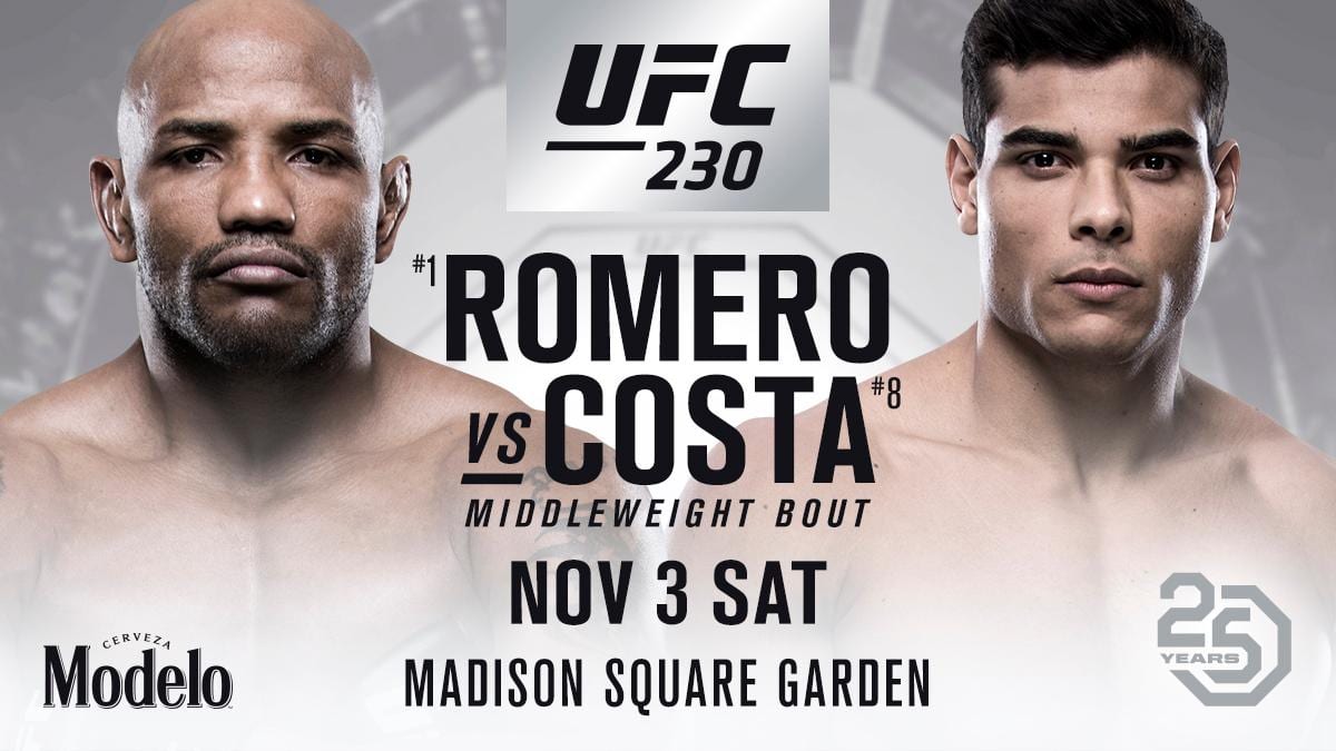 Yoel Romero vs. Paulo Costa Set For UFC 230 1 Romero vs. Costa