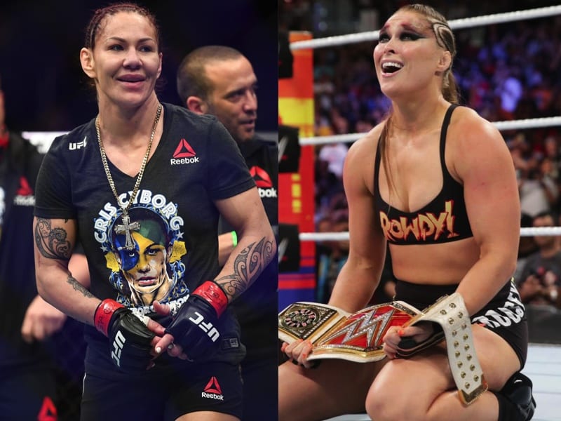 Cris Cyborg congratulates Ronda Rousey