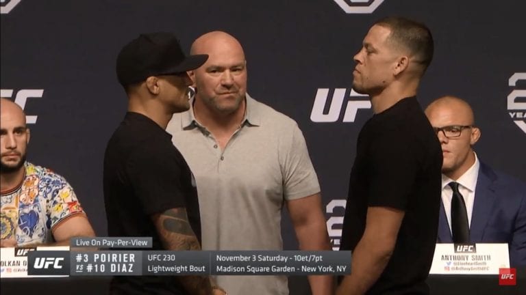 Video: Nate Diaz & Dustin Poirier Face Off For First Time