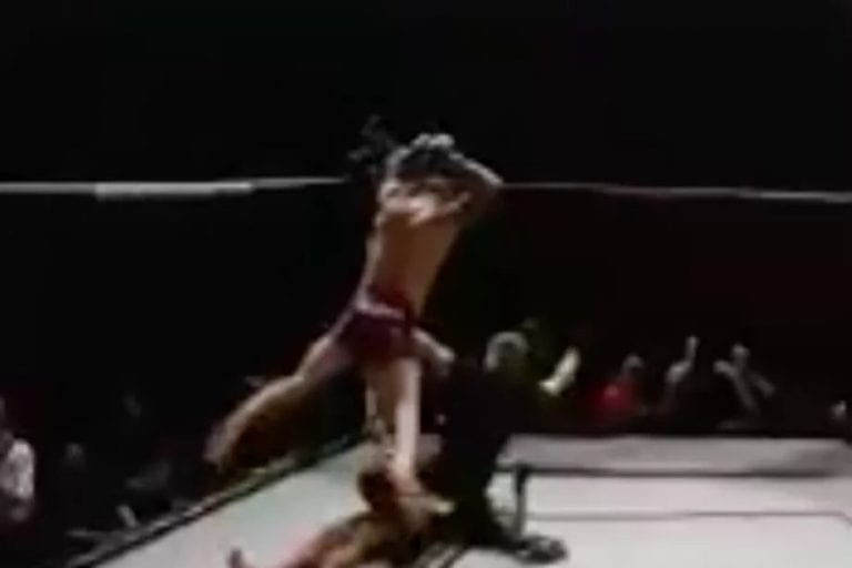 Video: Amateur MMA Fighter DQ’d After Connecting With Crazy Flying Strike