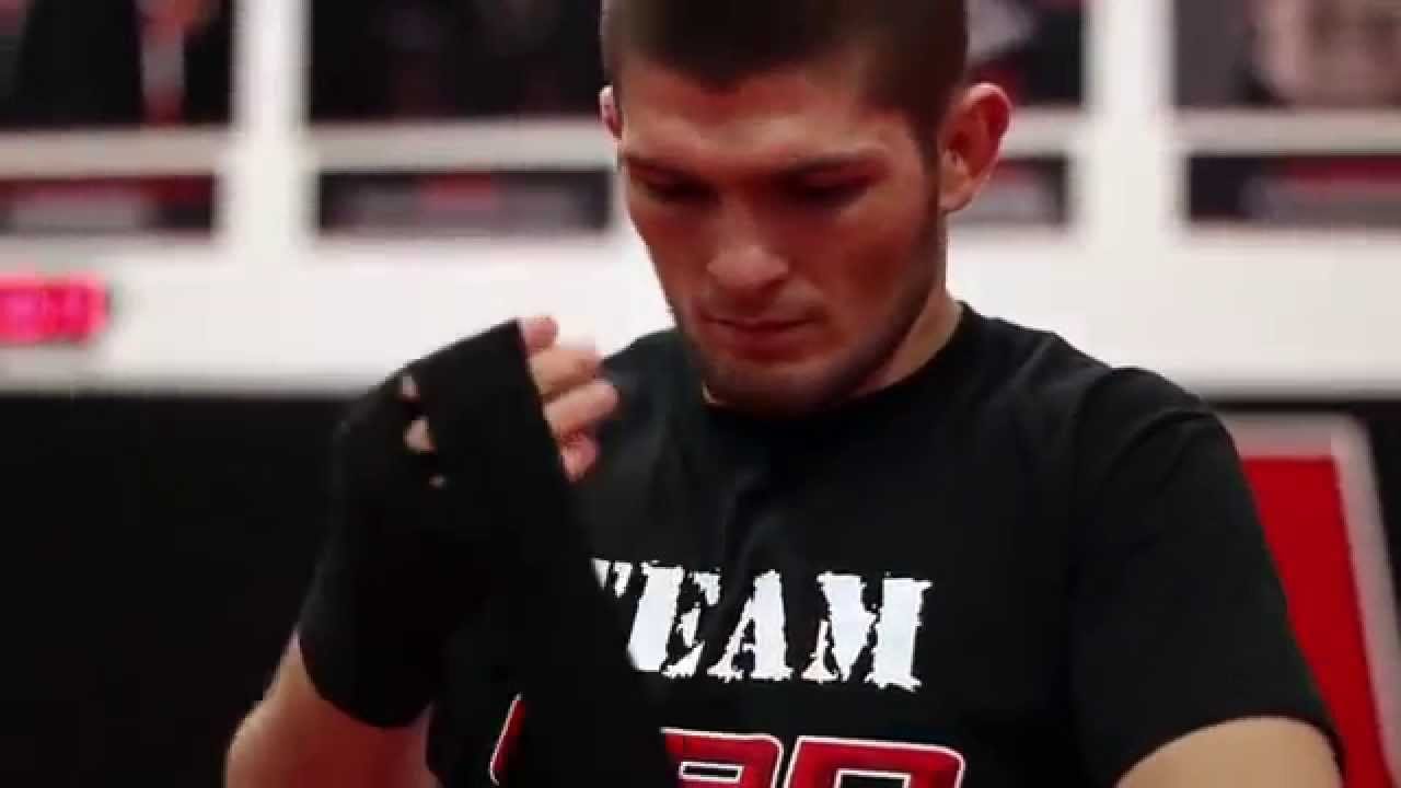 Watch: Khabib Eats Pizza, Enjoys McGregor Submission Video 1 KhabibHandWraps