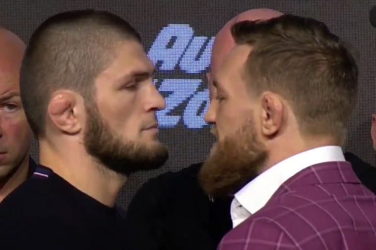 Video: Watch Khabib & McGregor’s UFC 229 Presser Staredown