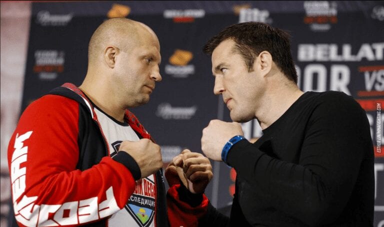 Video: Chael Sonnen & Fedor’s Intense Bellator 208 Media Day Staredown