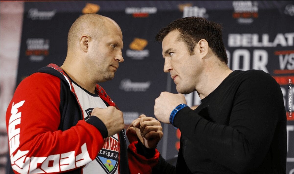 Video: Chael Sonnen & Fedor’s Intense Bellator 208 Media Day Staredown 1 Chael Sonnen Fedor 1