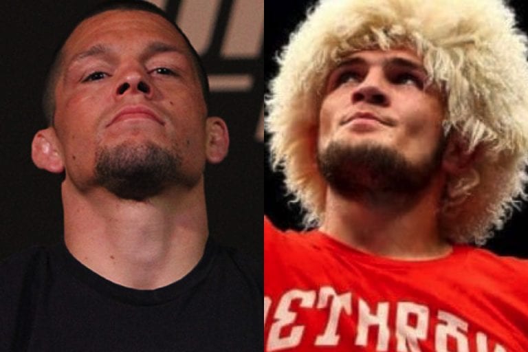 Watch: Nate Diaz & Khabib Split Up By Security At UFC 239