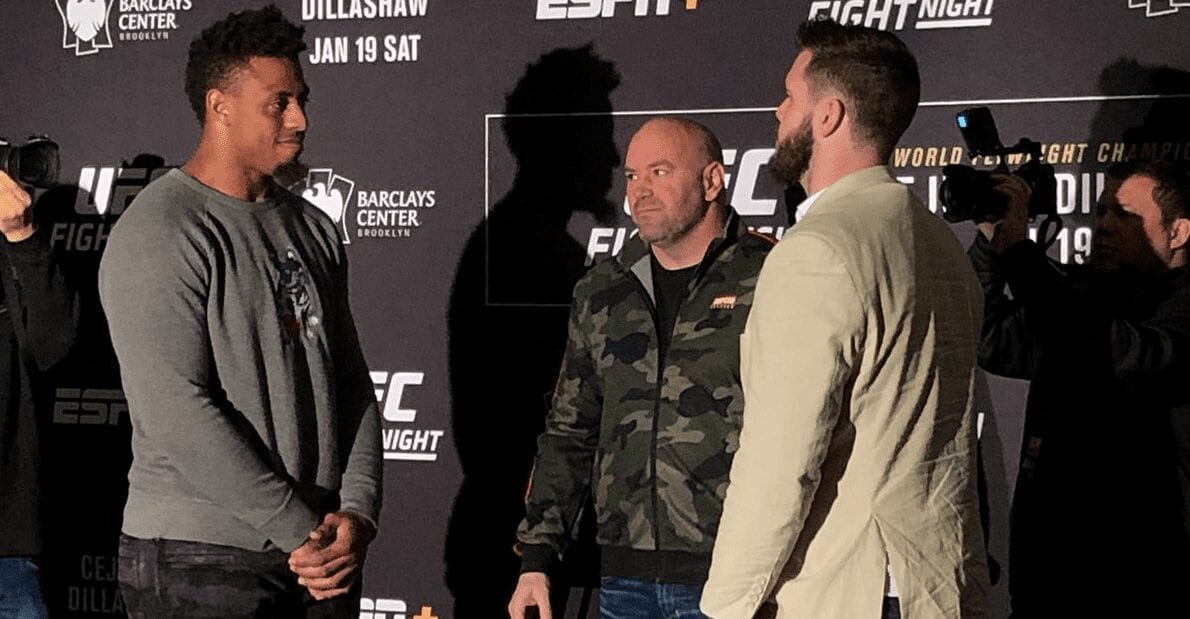 UFC on ESPN+ 1 Media Day Staredowns 1 UFC on ESPN staredown