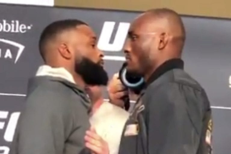 Video: Tyron Woodley & Kamaru Usman Meet Face To Face
