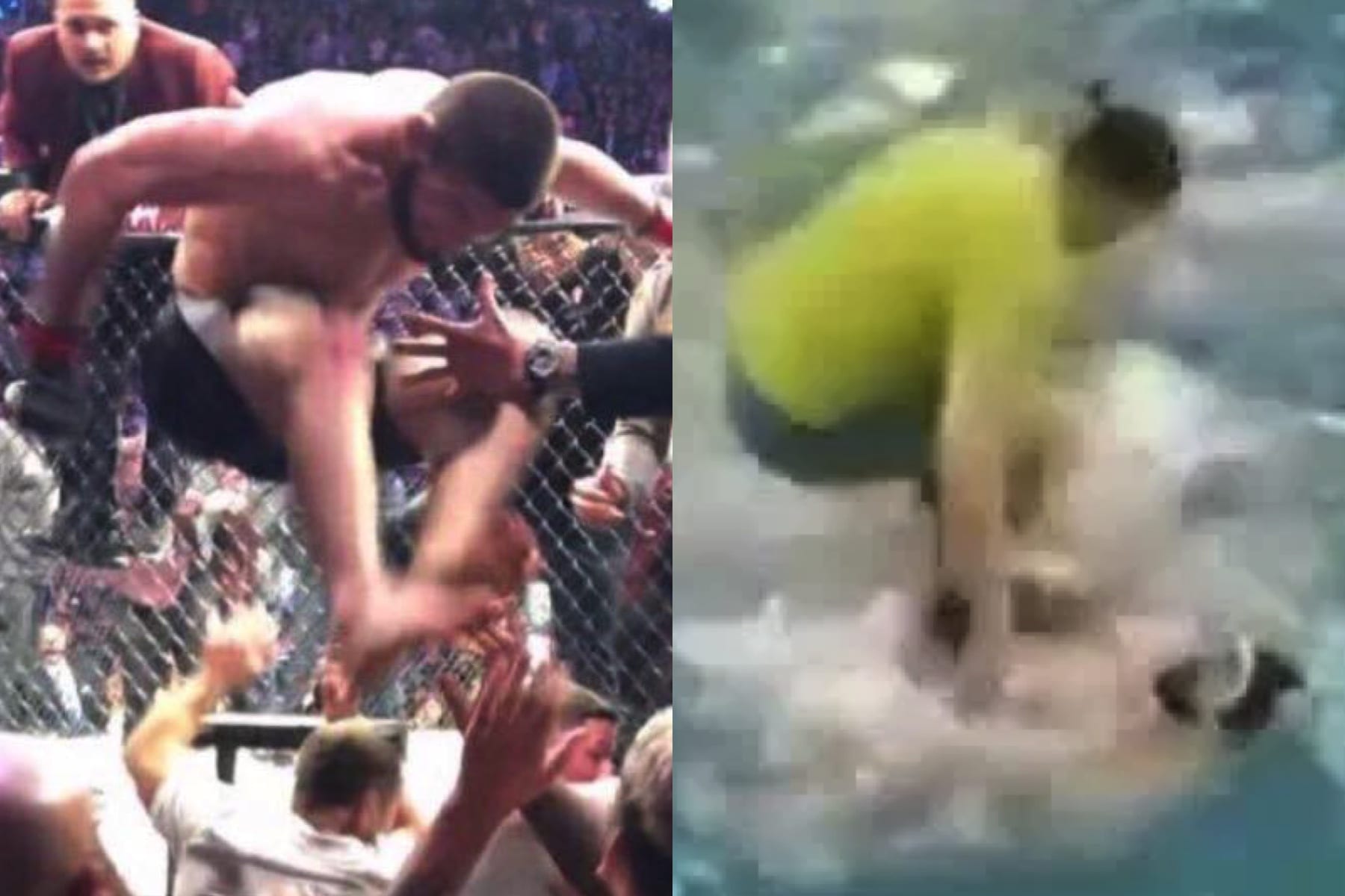 Video: Russian Water Polo Coach Incites Massive Brawl With 'Khabib Jump' Into Pool 1 KhabibPoloJump3