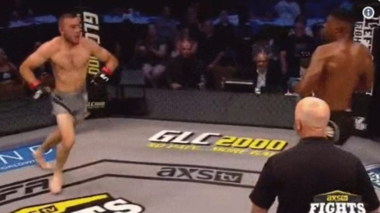 Video: LFA Star Fails At Embarrassing Flying Drop Kick During Fight