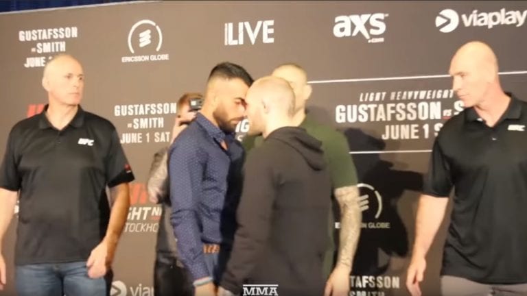 Video: UFC Stockholm Stars Get Physical During Staredown
