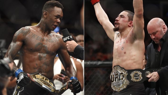 Israel Adesanya Unsure If Robert Whittaker Will Make It To Fight Night 1 Adesanya UFC 243 Whittaker