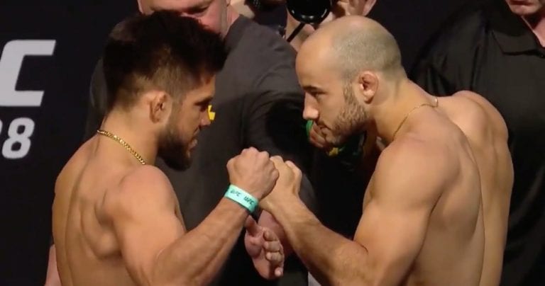 Watch: Henry Cejudo Gets Heated With Marlon Moraes At UFC 238 Weigh-Ins