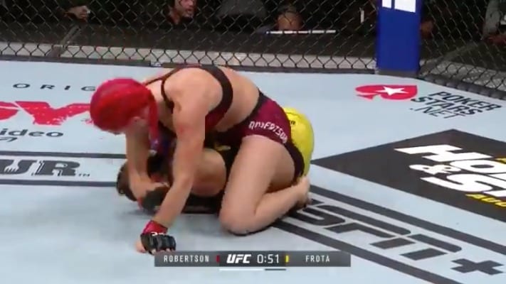 UFC 240 Highlights: Gillian Robertson Brutalizes Sarah Frota With Elbows