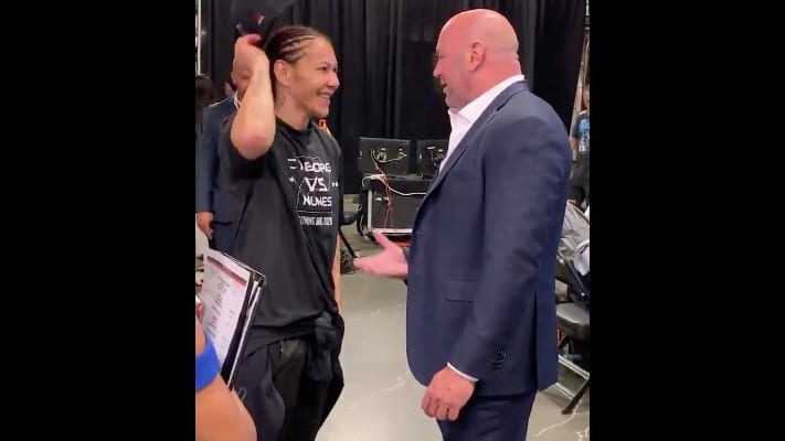 Watch: Dana White & Cris Cyborg Discuss Amanda Nunes Rematch Backstage At UFC 240