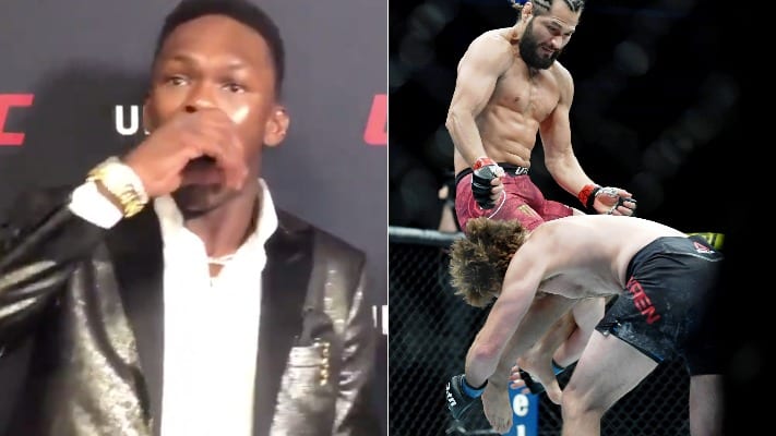 Watch: Israel Adesanya Has Insane Reaction To Jorge Masvidal Knocking Out Ben Askren