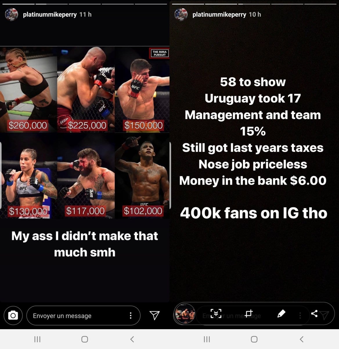 Mike Perry Claims To Have Just Six Dollars In His Bank Account
